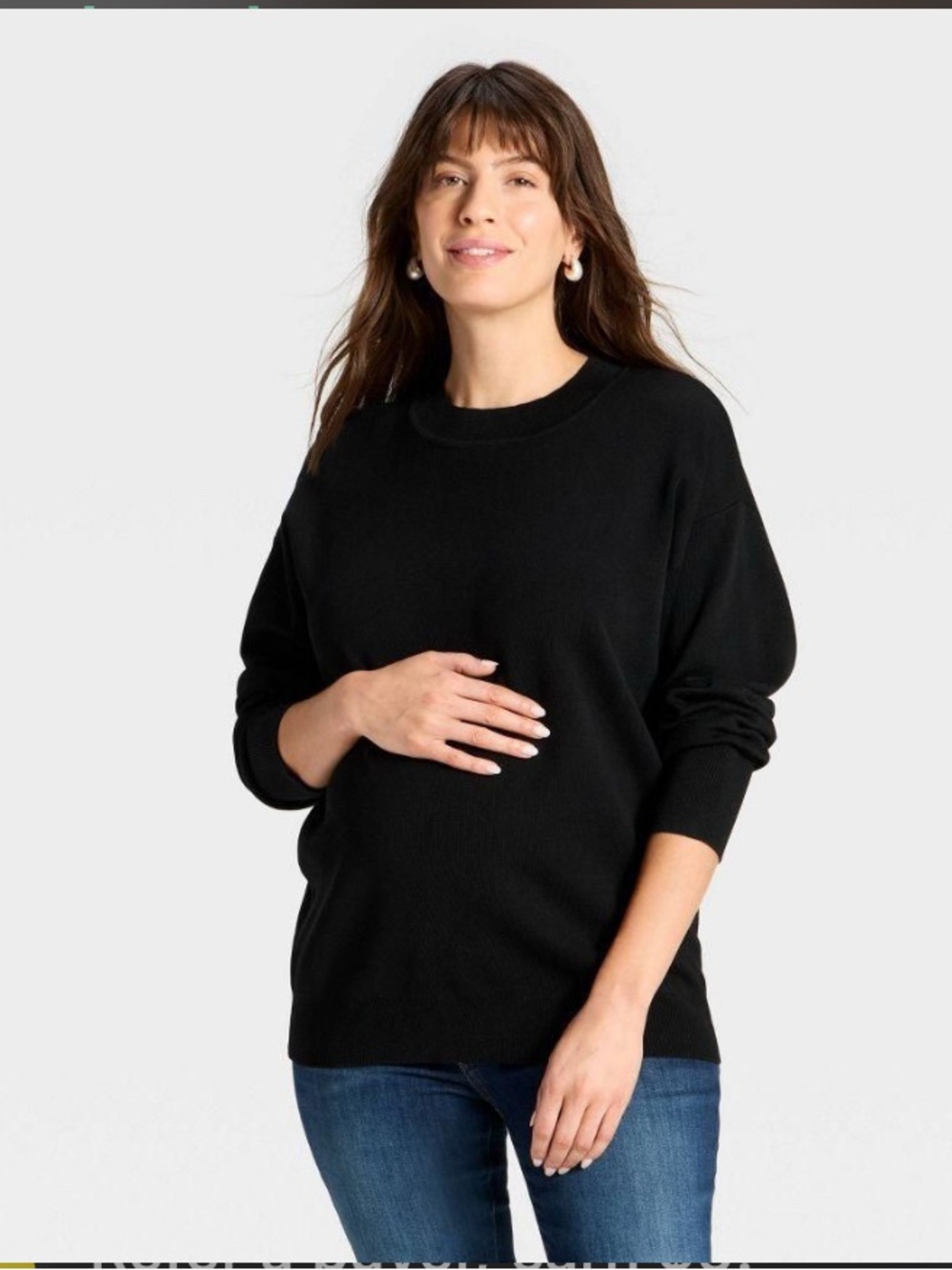 Crewneck Maternity Pullover Sweater from Isabel Maternity by Ingrid & Isabel